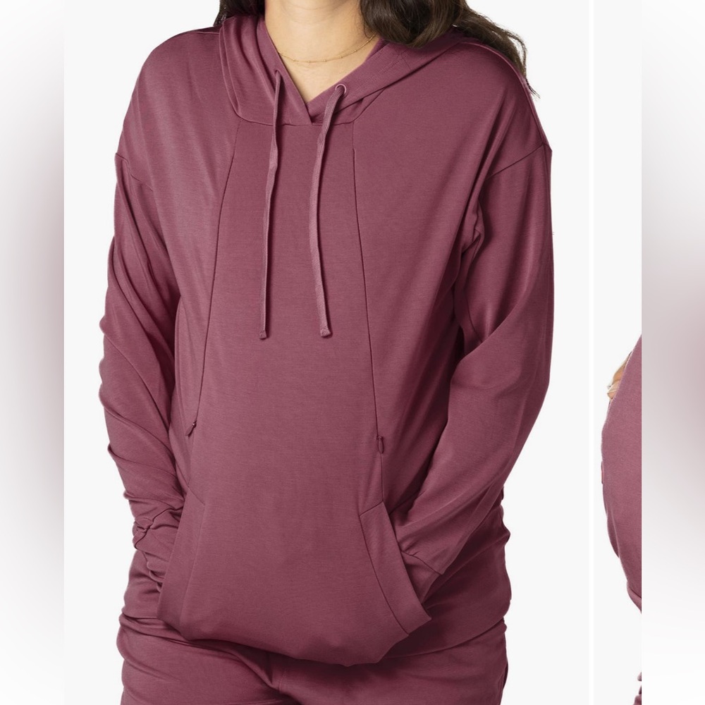 KINDRED BRAVELY “Fig” maternity hoodie with hidden zipper for nursing